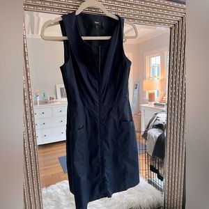 Theory navy zip front sleeveless dress